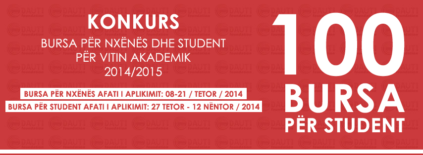 Konkurs për bursa për student për vitin akademik 2014/2015