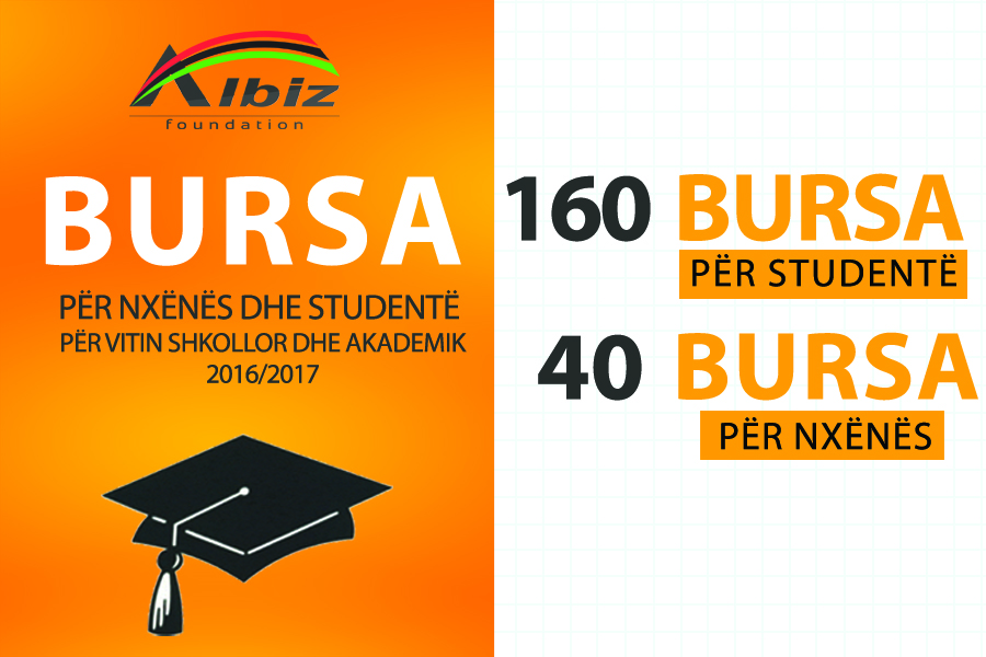 Fondacioni ALBIZ shpall konkurs për programin “Bursa për nxënës dhe student për vitin shkollor dhe akademik 2016/2017”.