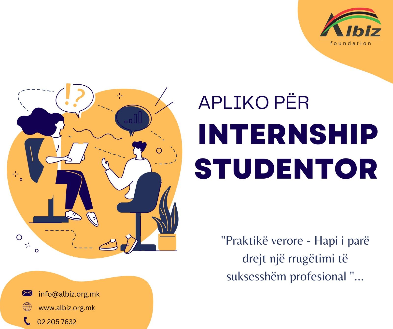 SHPALLJE PËR PUNË PRAKTIKE PËR STUDENT (INTERNSHIP STUDENTOR) 2023